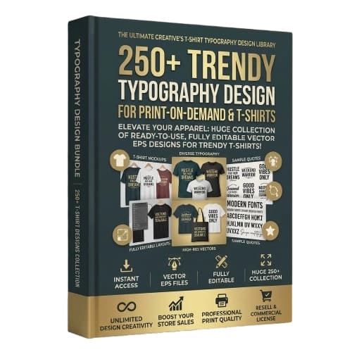 Cover for the T-shirt Typography Printing Designs vector bundle
